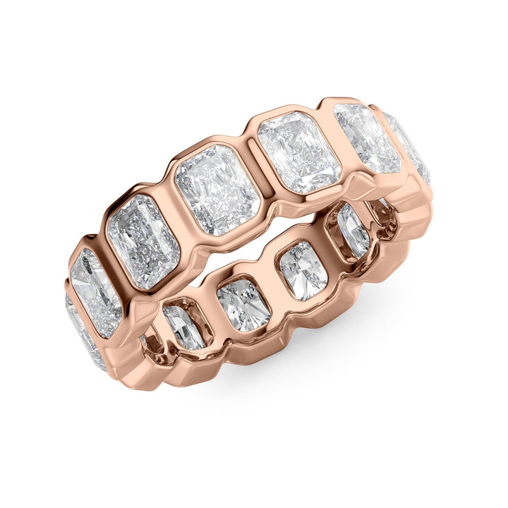 5ct Radiant Bezel Eternity Eternity Rings 14K Rose Radiant Lab Diamonds#material_14k-rose