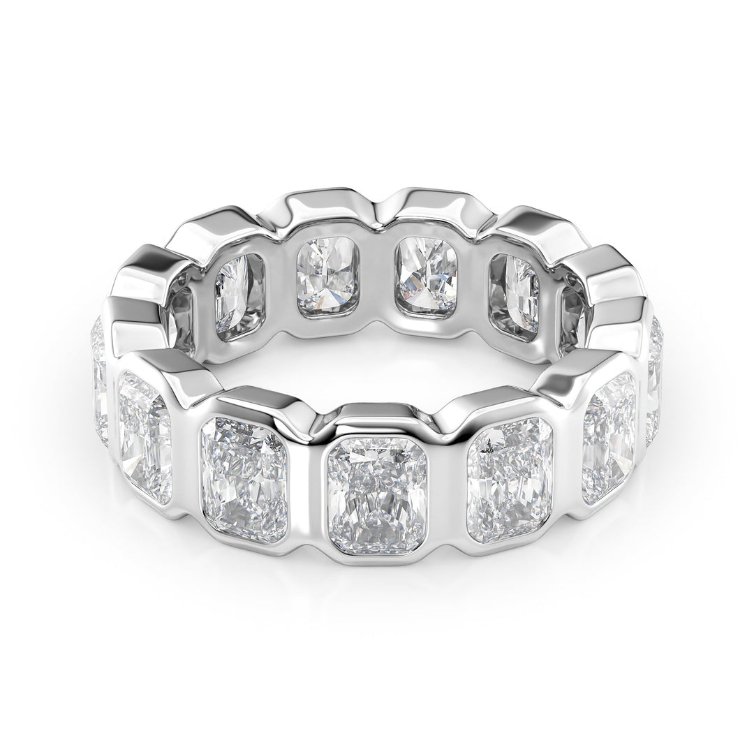 5ct Radiant Bezel Eternity Eternity Rings 14K White Radiant Lab Diamonds#material_14k-white