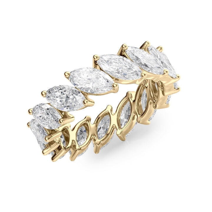 5ct Slanted Marquise Eternity Eternity Rings 14K Gold Marquise Lab Diamonds#material_14k-gold