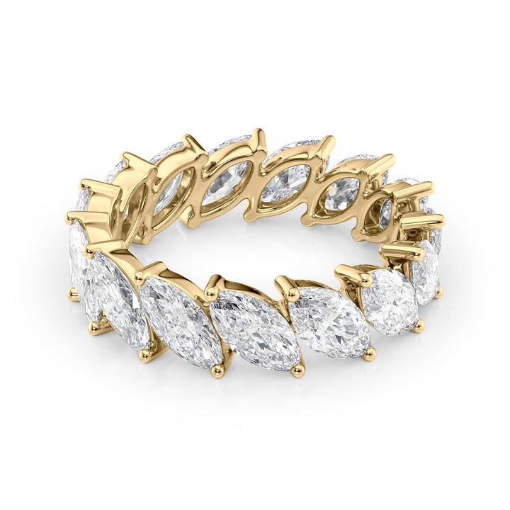 5ct Slanted Marquise Eternity Eternity Rings 18K Gold Marquise Lab Diamonds#material_18k-gold