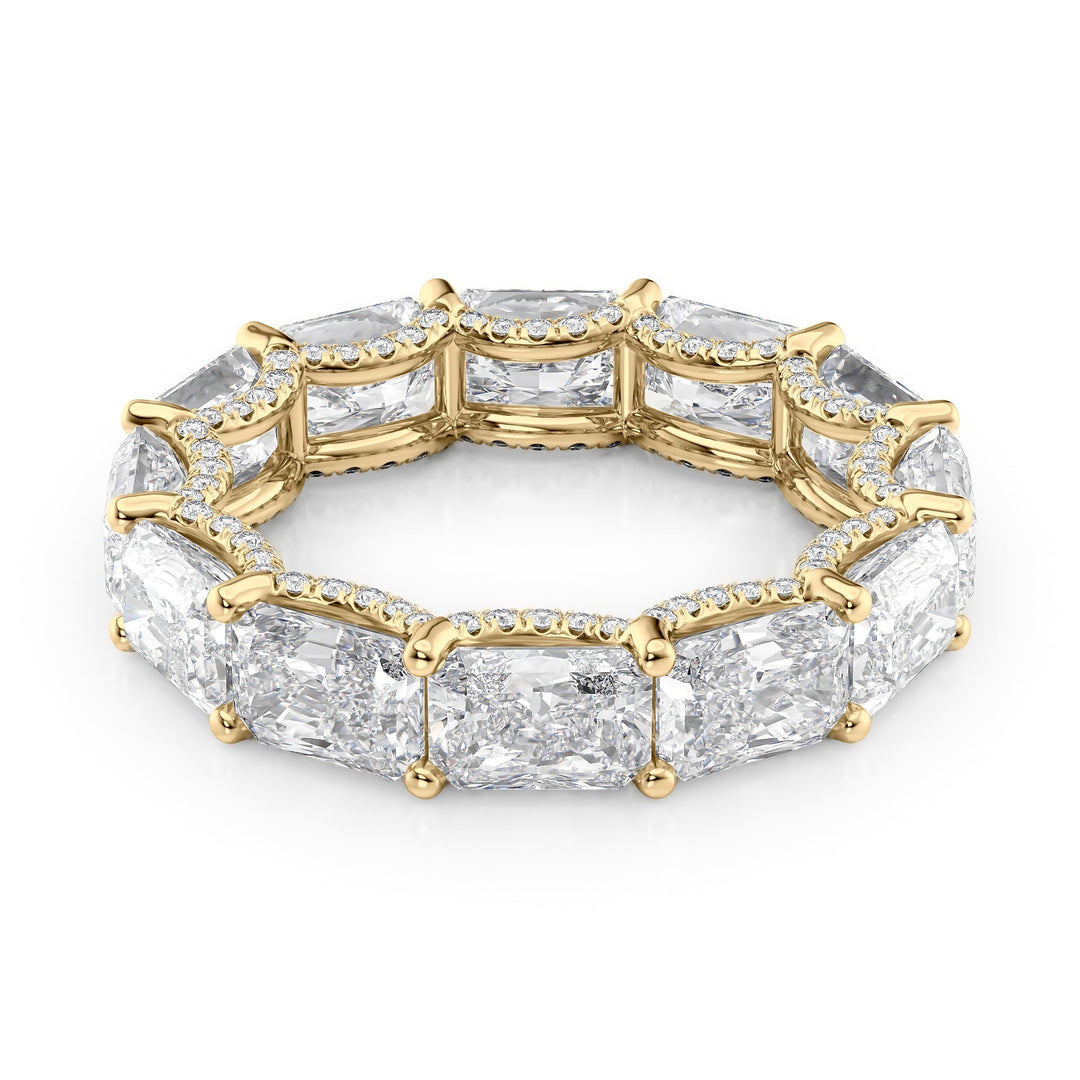 6.3ct East West Radiant U Pave Prong Eternity Eternity Rings 14K Gold Radiant Lab Diamonds#material_14k-gold