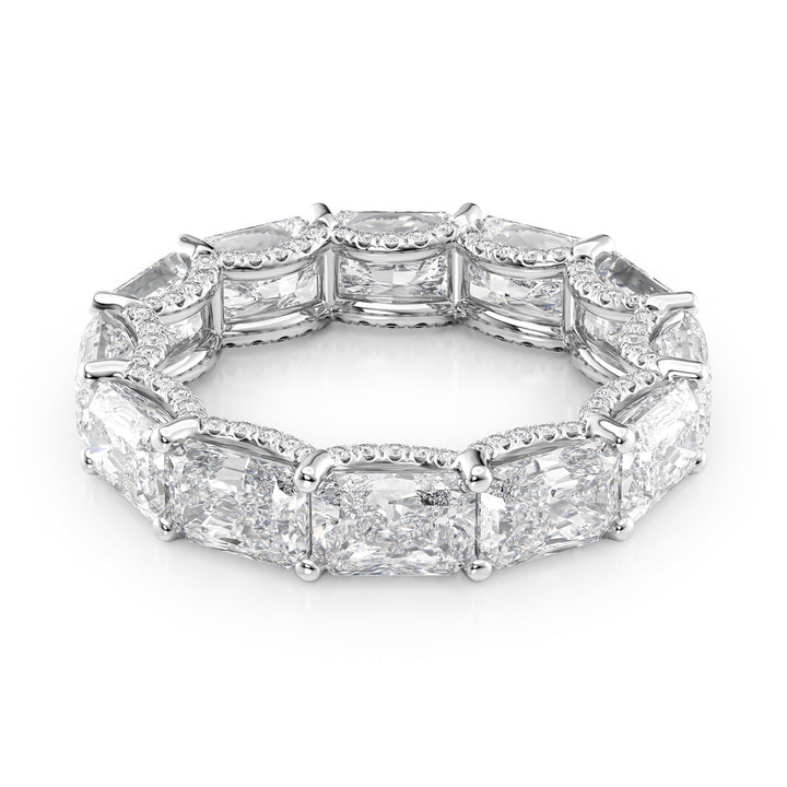 6.3ct East West Radiant U Pave Prong Eternity Eternity Rings 14K White Radiant Lab Diamonds#material_14k-white