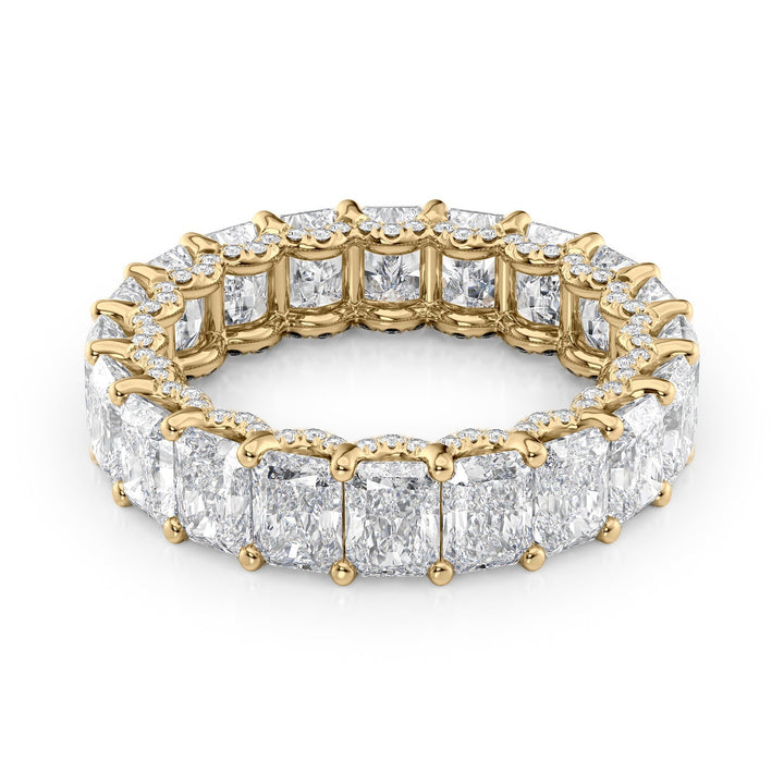 6.3ct Radiant U Pave Prong Eternity Eternity Rings 14K Gold Radiant Lab Diamonds#material_14k-gold