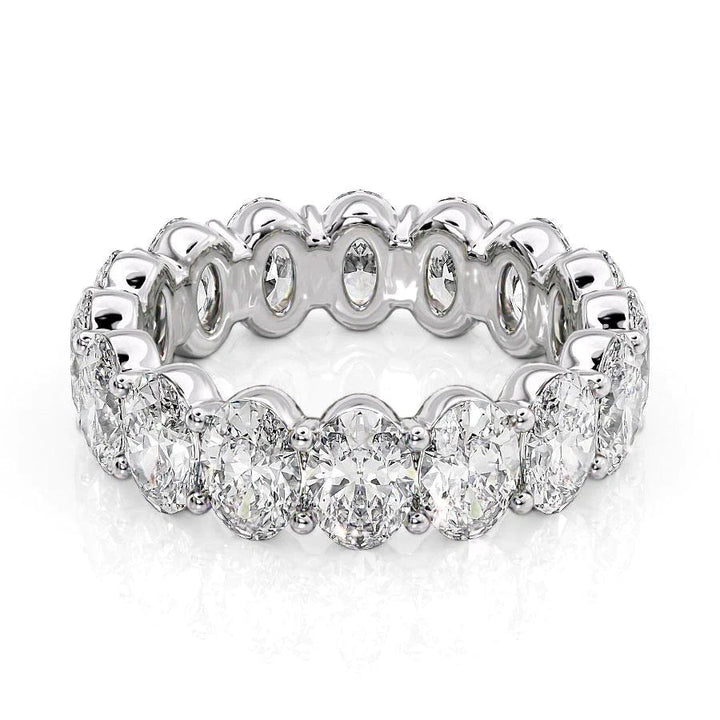 6.5ct Oval Eternity Eternity Rings 14K White Oval Lab Diamonds#material_14k-white