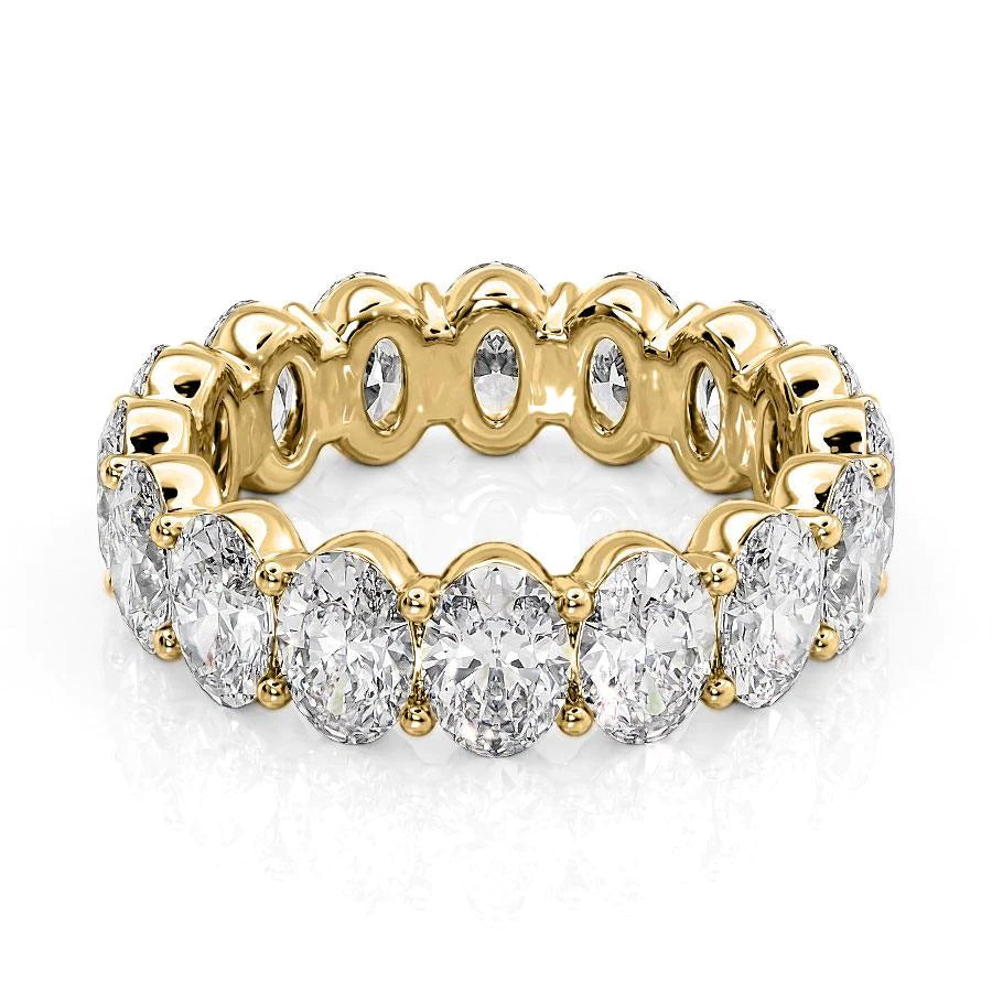 6.5ct Oval Eternity Eternity Rings 18K Gold Oval Lab Diamonds#material_18k-gold