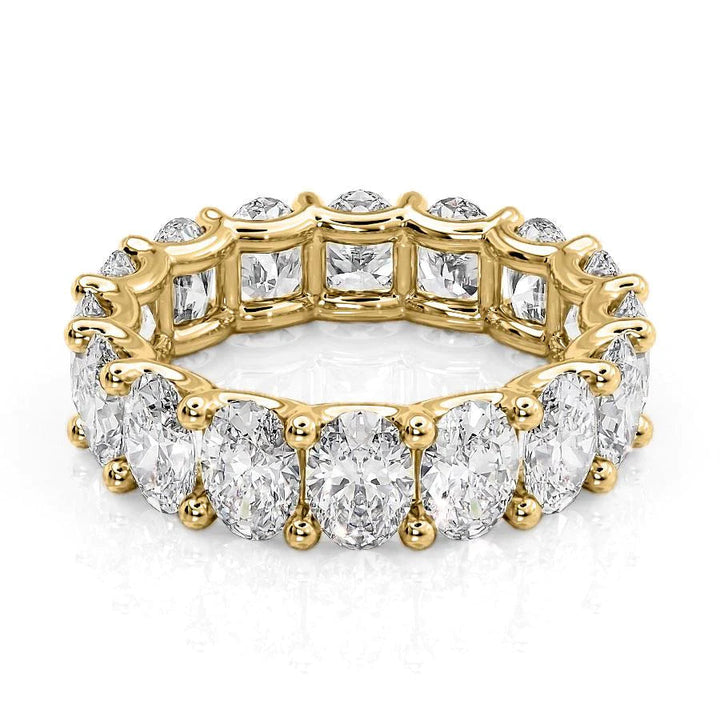 6.5ct Oval U Prong Eternity Eternity Rings 14K Gold Oval Lab Diamonds#material_14k-gold