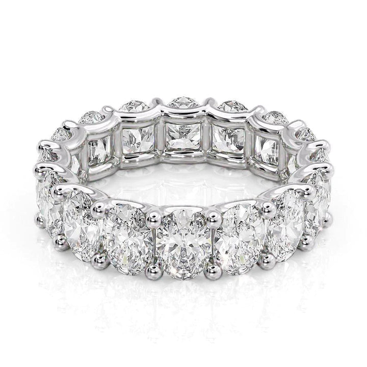 6.5ct Oval U Prong Eternity Eternity Rings 14K White Oval Lab Diamonds#material_14k-white