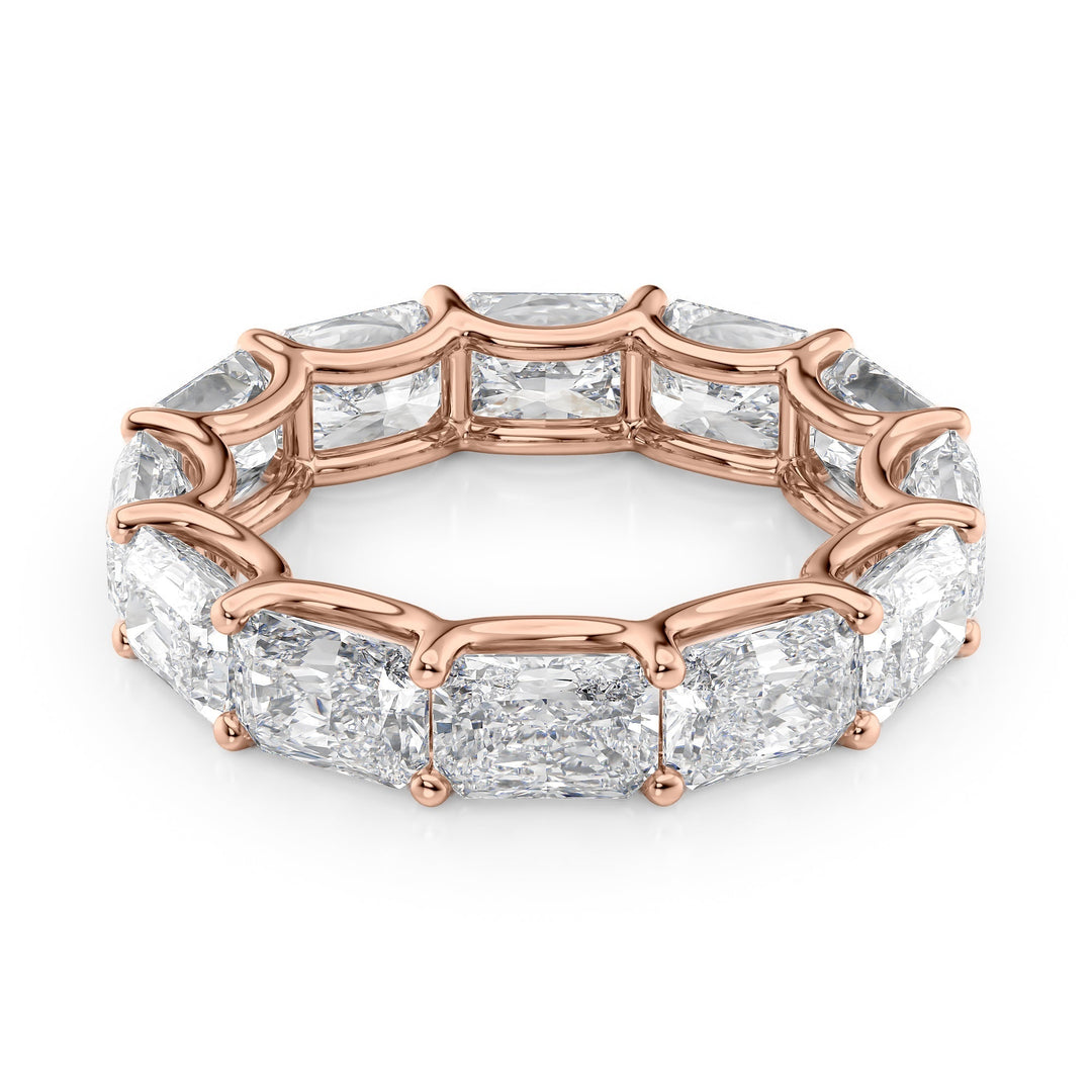 6ct East West Radiant U Prong Eternity Eternity Rings 14K Rose Radiant Lab Diamonds#material_14k-rose