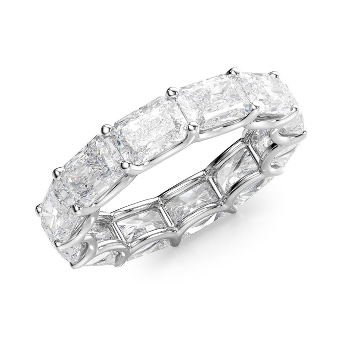 6ct East West Radiant U Prong Eternity Eternity Rings 14K White Radiant Lab Diamonds#material_14k-white