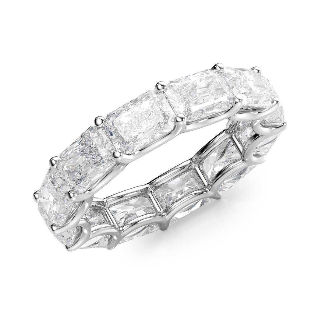 6ct East West Radiant U Prong Eternity Eternity Rings 18K White Radiant Lab Diamonds#material_18k-white