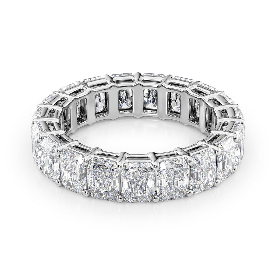 6ct Radiant Eternity Eternity Rings 18K White Radiant Lab Diamonds#material_18k-white