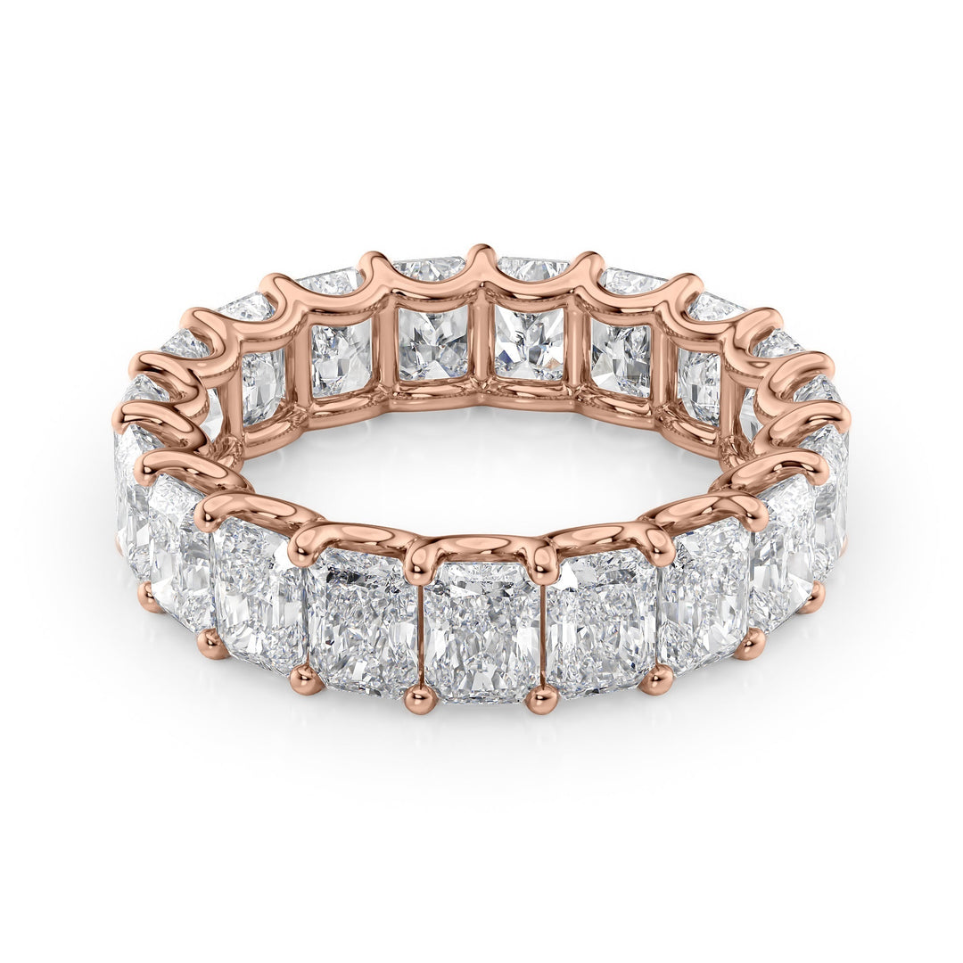 6ct Radiant U Prong Eternity Eternity Rings 14K Rose Radiant Lab Diamonds#material_14k-rose