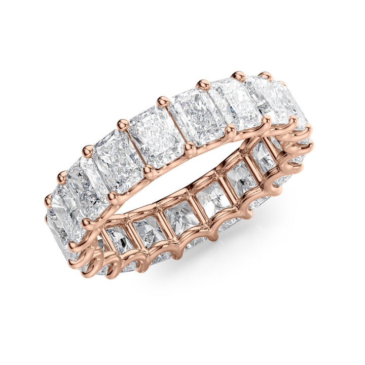 6ct Radiant U Prong Eternity Eternity Rings 14K Rose Radiant Lab Diamonds#material_14k-rose