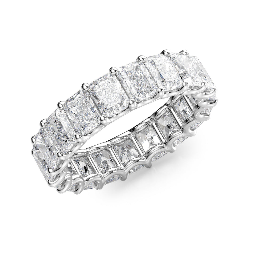 6ct Radiant U Prong Eternity Eternity Rings 14K White Radiant Lab Diamonds#material_14k-white