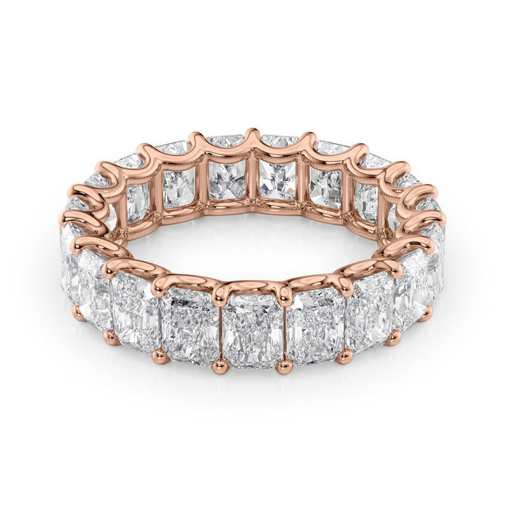 6ct Radiant U Prong Eternity Eternity Rings 18K Rose Radiant Lab Diamonds#material_18k-rose