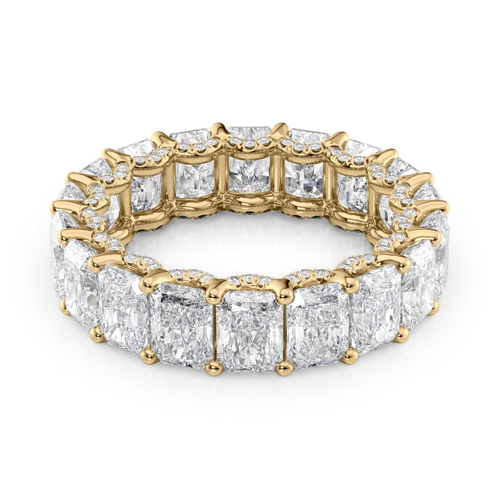 7.3ct Radiant U Pave Prong Eternity Eternity Rings 14K Gold Radiant Lab Diamonds#material_14k-gold