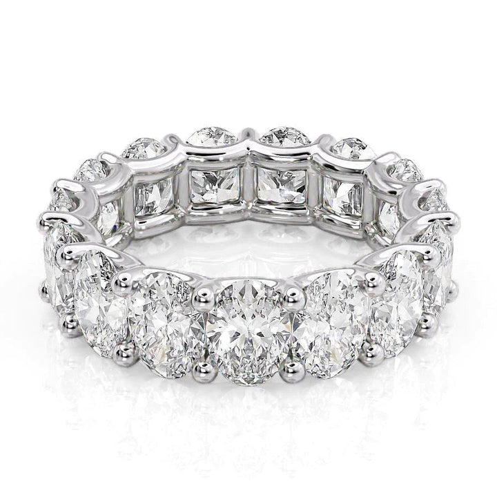 7.5ct Oval U Prong Eternity Eternity Rings 14K White Oval Lab Diamonds#material_14k-white