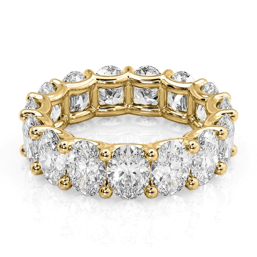 7.5ct Oval U Prong Eternity Eternity Rings 18K Gold Oval Lab Diamonds#material_18k-gold