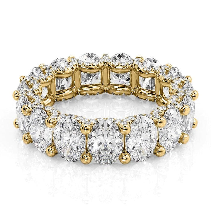 7.8ct Oval U Pave Prong Eternity Eternity Rings 14K Gold Oval Lab Diamonds#material_14k-gold