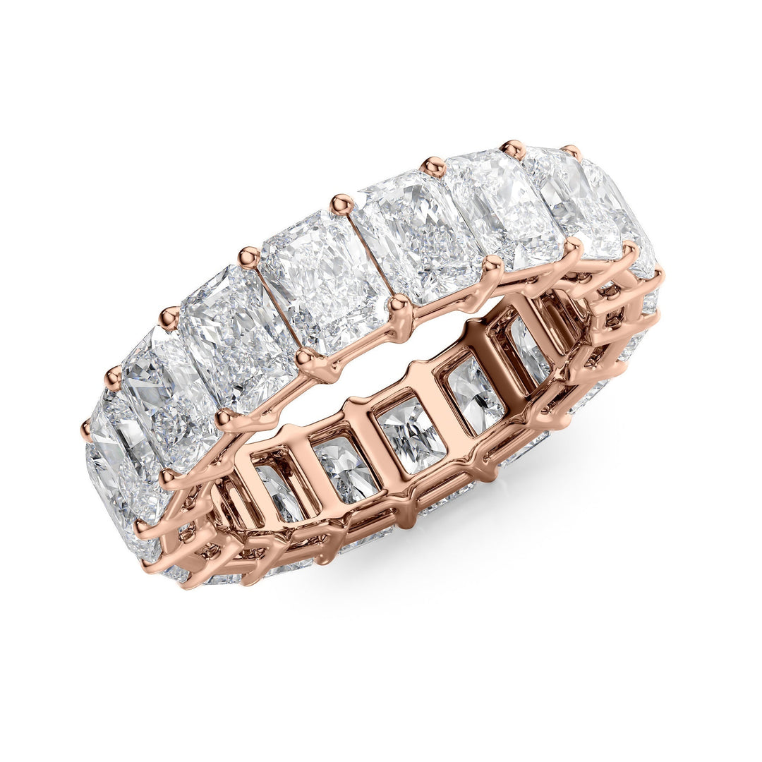 7ct Radiant Eternity Eternity Rings 14K Rose Radiant Lab Diamonds#material_14k-rose