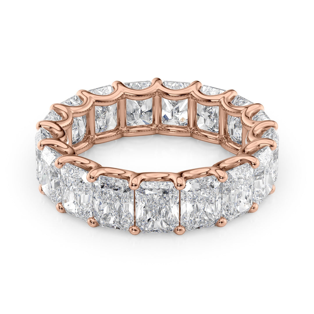 7ct Radiant U Prong Eternity Eternity Rings 14K Rose Radiant Lab Diamonds#material_14k-rose