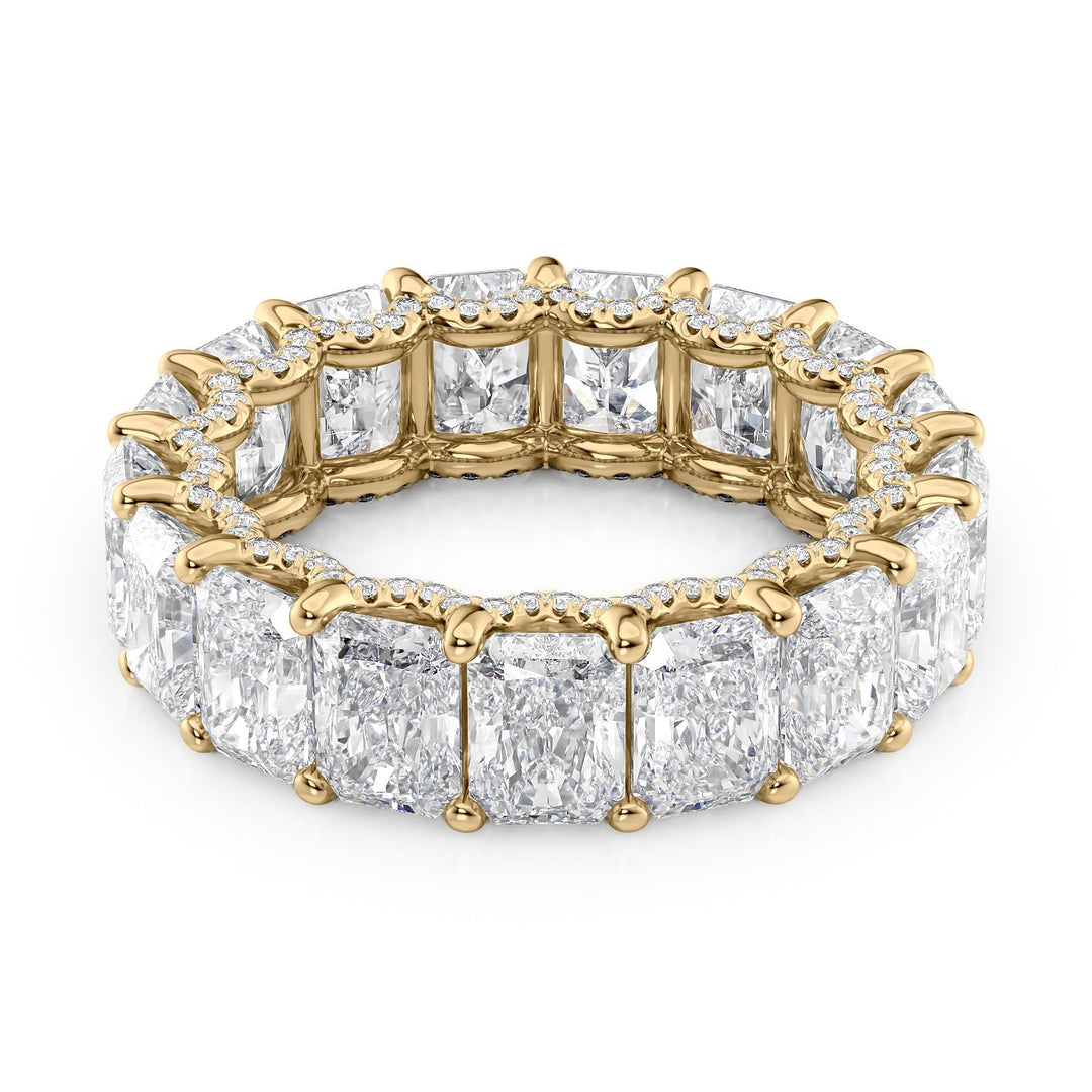 8.3ct Radiant U Pave Prong Eternity Eternity Rings 14K Gold Radiant Lab Diamonds#material_14k-gold