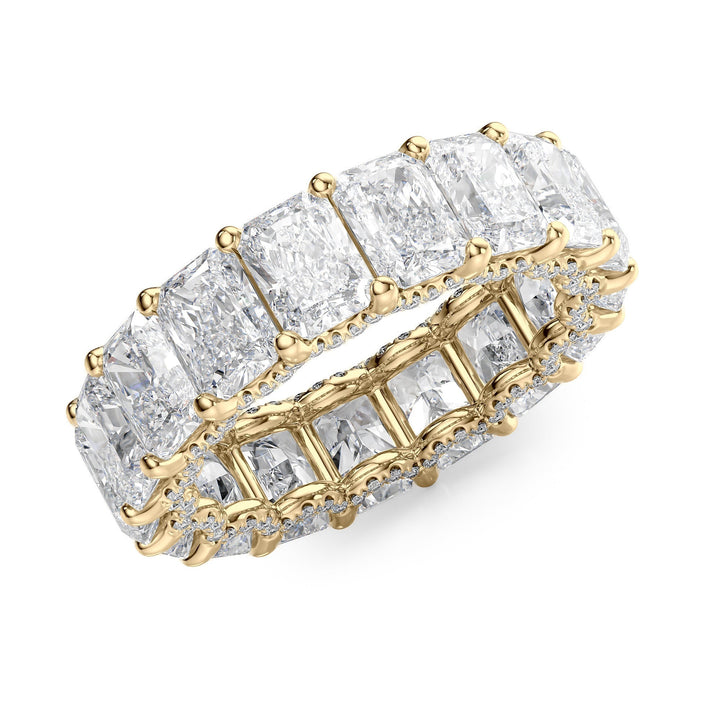 8.3ct Radiant U Pave Prong Eternity Eternity Rings 14K Gold Radiant Lab Diamonds#material_14k-gold