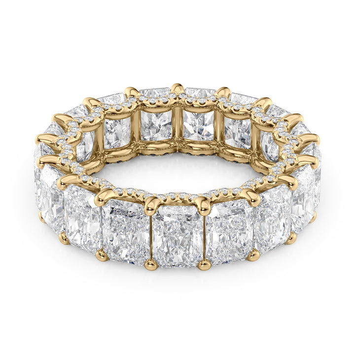 8.3ct Radiant U Pave Prong Eternity Eternity Rings 18K Gold Radiant Lab Diamonds#material_18k-gold