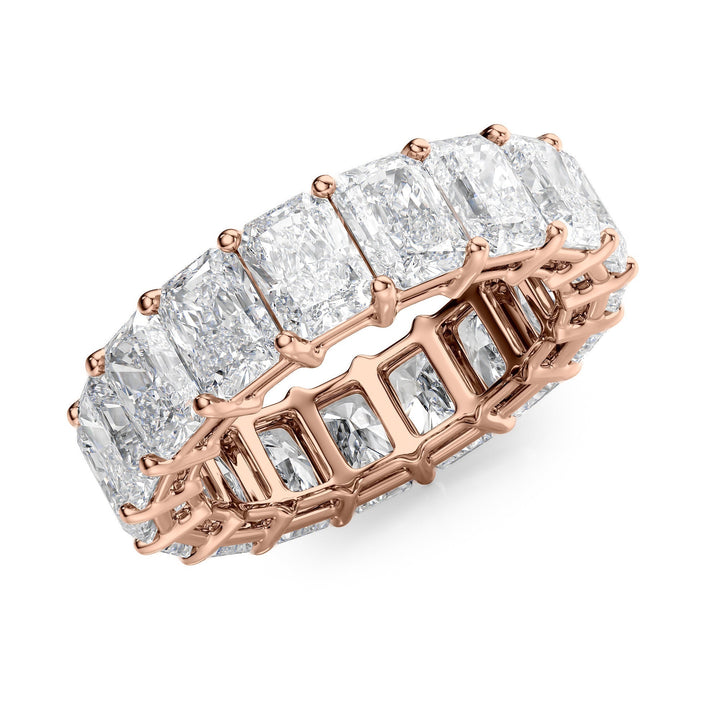 8ct Radiant Eternity Eternity Rings 14K Rose Radiant Lab Diamonds#material_14k-rose