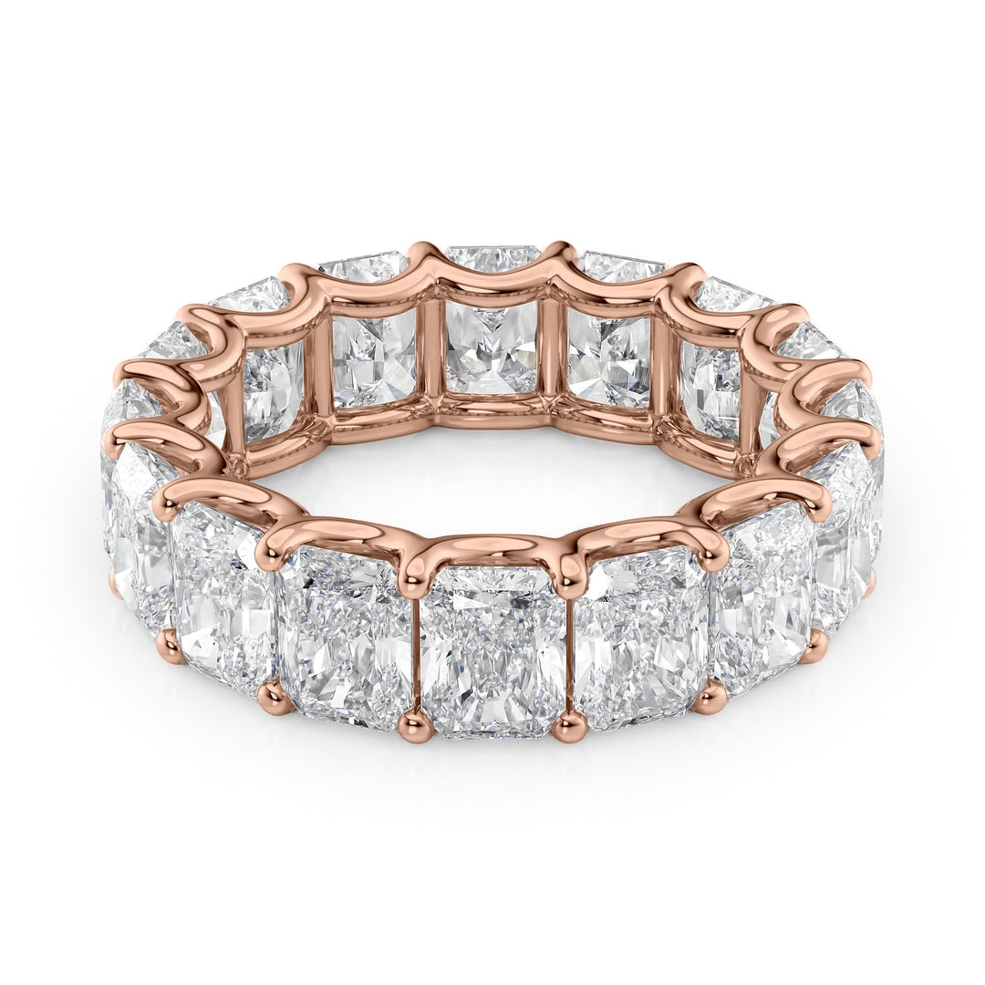 8ct Radiant U Prong Eternity Eternity Rings 14K Rose Radiant Lab Diamonds#material_14k-rose