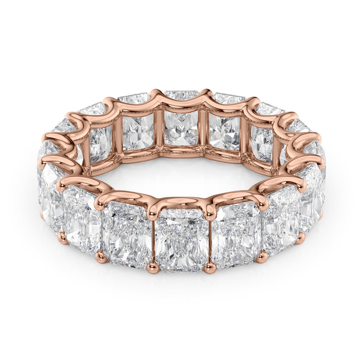 8ct Radiant U Prong Eternity Eternity Rings 14K Rose Radiant Lab Diamonds#material_14k-rose