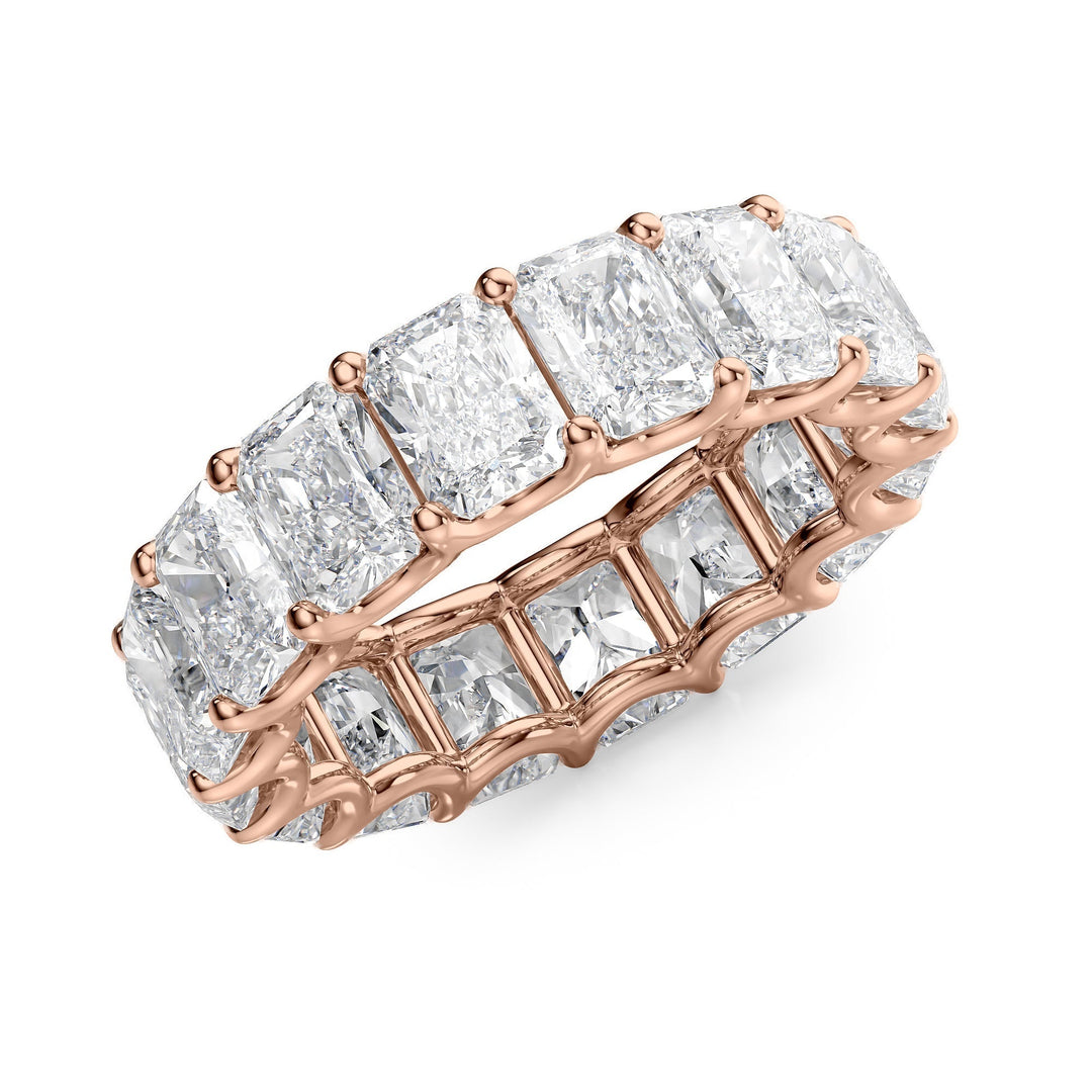 8ct Radiant U Prong Eternity Eternity Rings 14K Rose Radiant Lab Diamonds#material_14k-rose