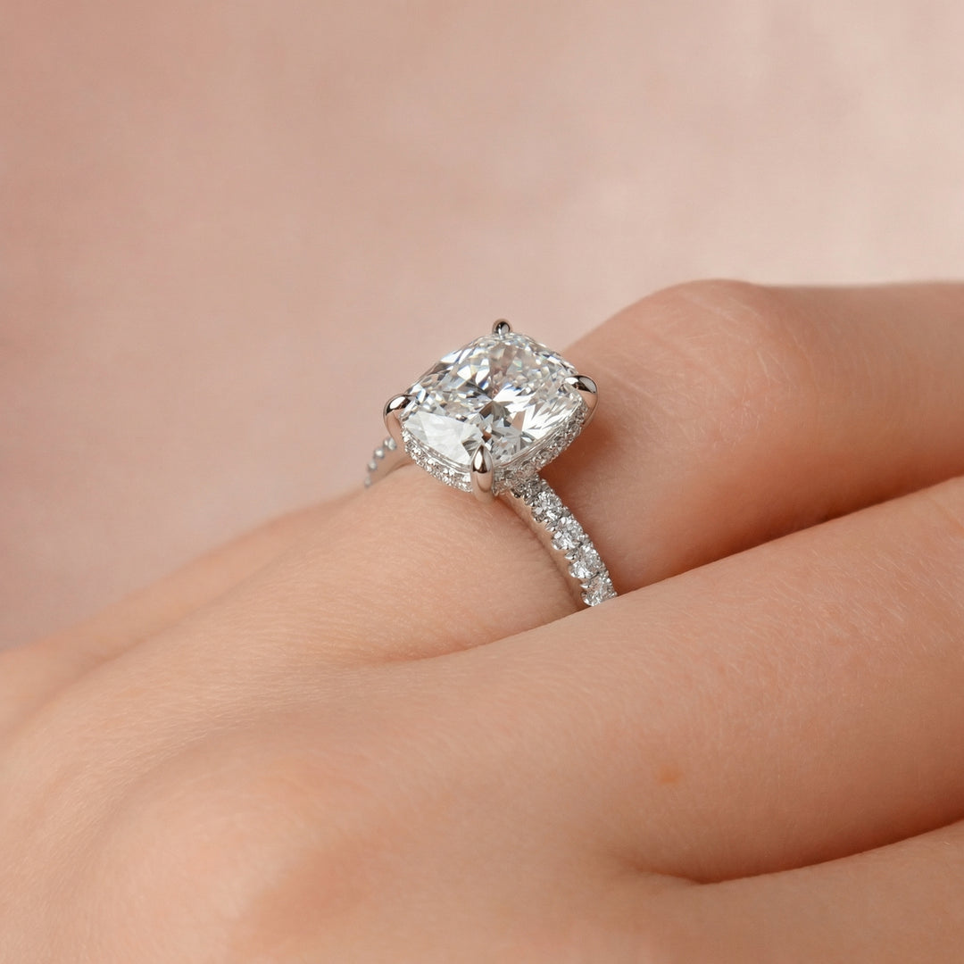 Lynn Moissanite & Diamonds Ring Moissanite 14K White Round#material_white