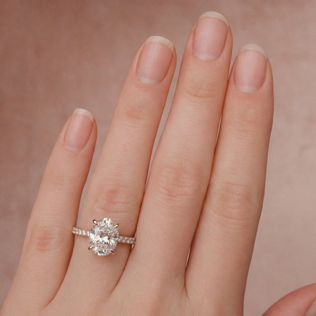 Lynn Moissanite & Diamonds Ring Moissanite 14K Rose Round#material_rose