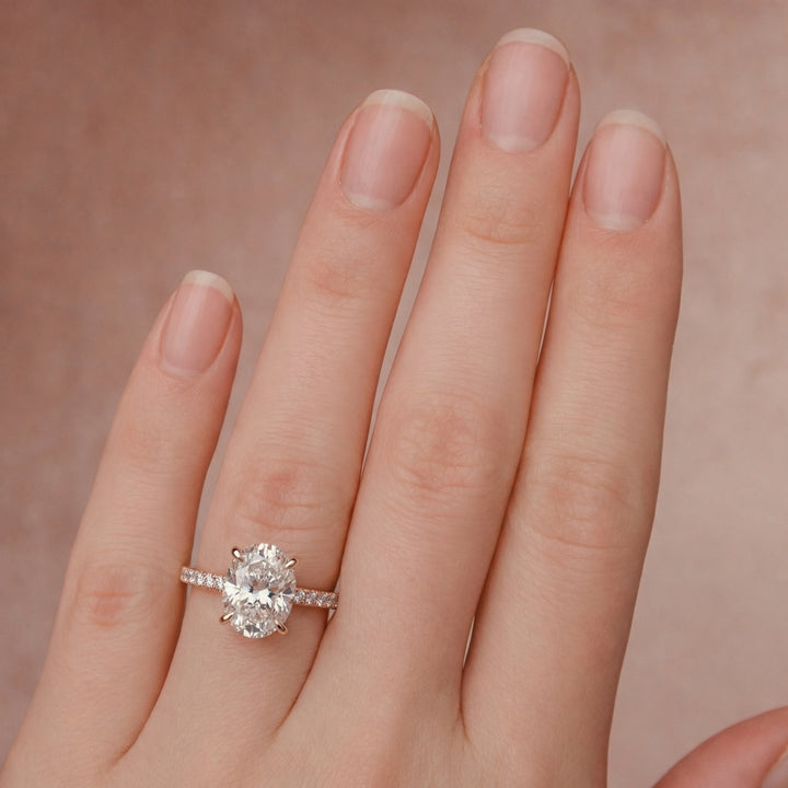 Lynn Moissanite & Diamonds Ring Moissanite 14K Rose Round#material_rose