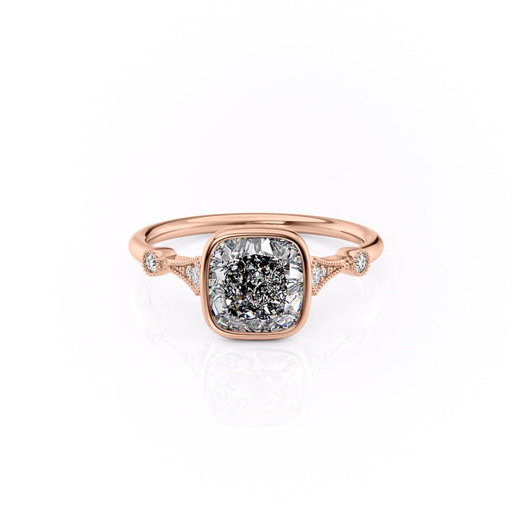 Rose gold ring with a diamond on a white background#material_rose