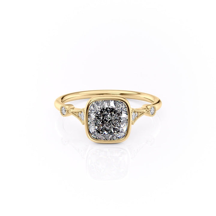 Rose gold ring with a diamond on a white background#material_gold