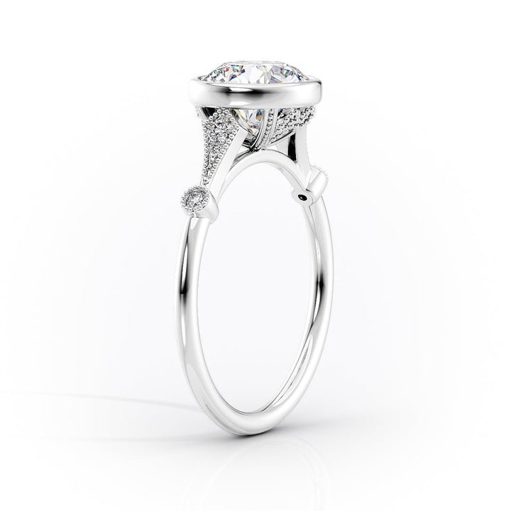 The Bezel Angel Set With A Princess Lab Diamond#material_white