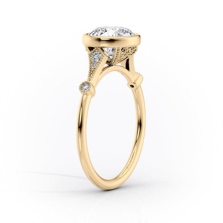 The Bezel Angel Set With A Princess Lab Diamond#material_gold