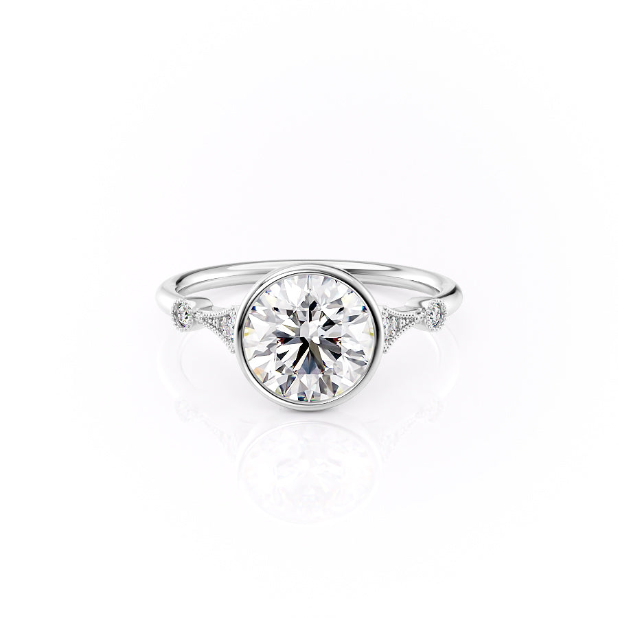 The Bezel Angel Set With A Round Lab Diamond#material_white