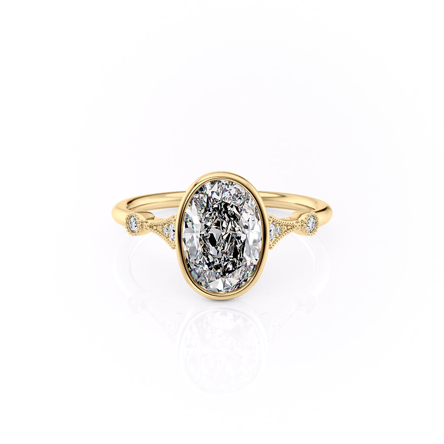 Gold ring with a large diamond on a white background#material_gold