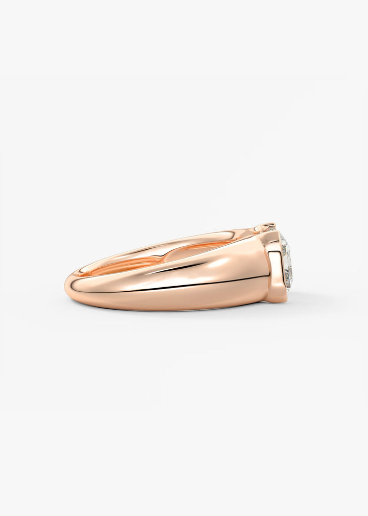 The Lune Horizon Set With A Radiant Lab Diamond #material_rose