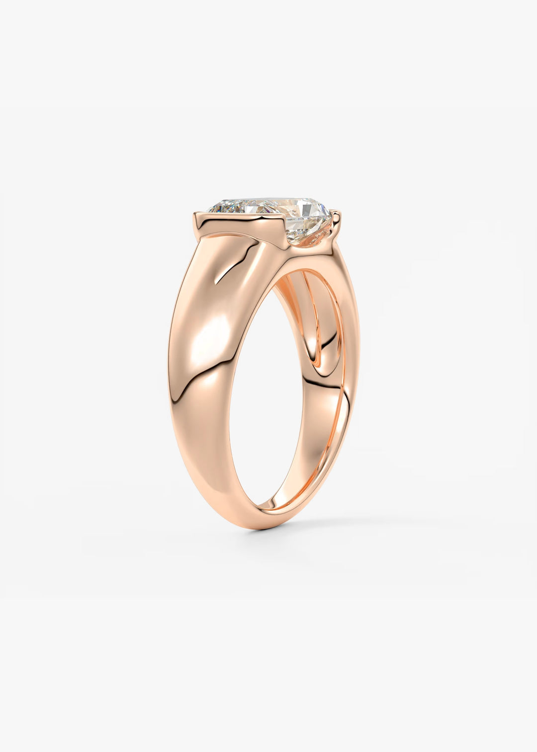 The Lune Horizon Set With A Radiant Lab Diamond #material_rose