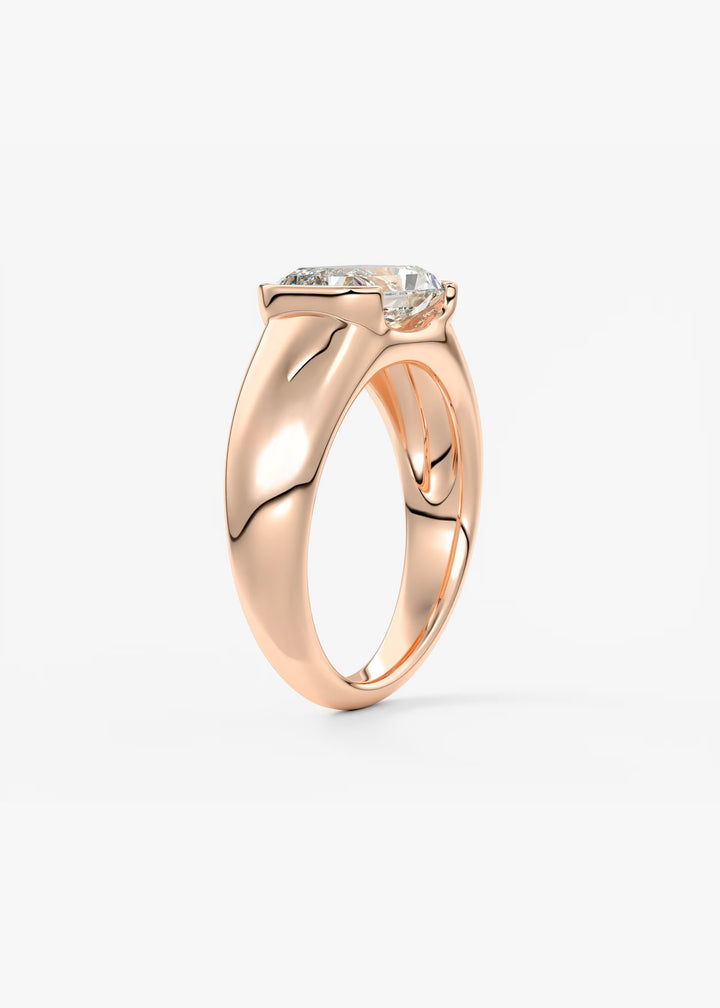 The Lune Horizon Set With A Radiant Lab Diamond #material_rose
