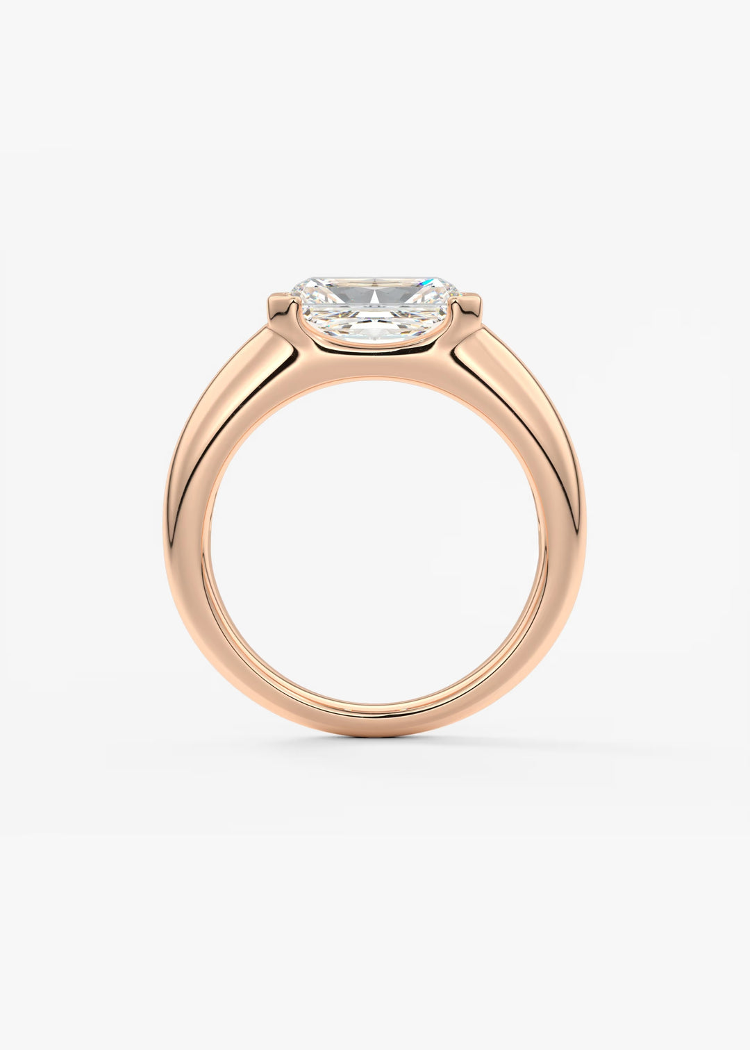 The Lune Horizon Set With A Radiant Lab Diamond #material_rose