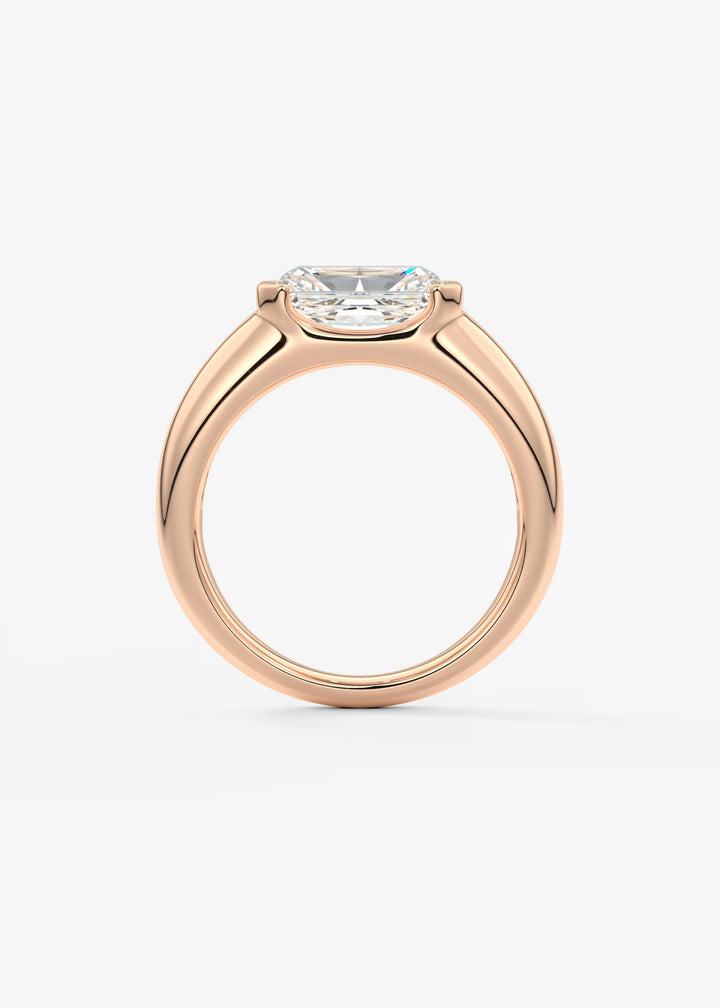 The Lune Horizon Set With A Radiant Lab Diamond #material_rose