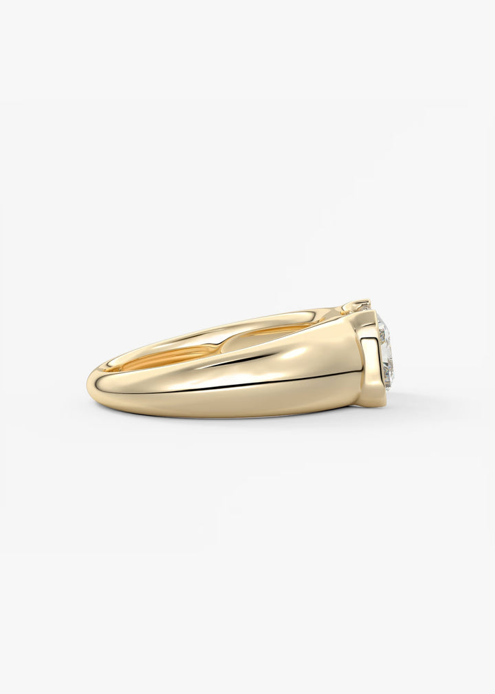 The Lune Horizon Set With A Radiant Lab Diamond #material_gold
