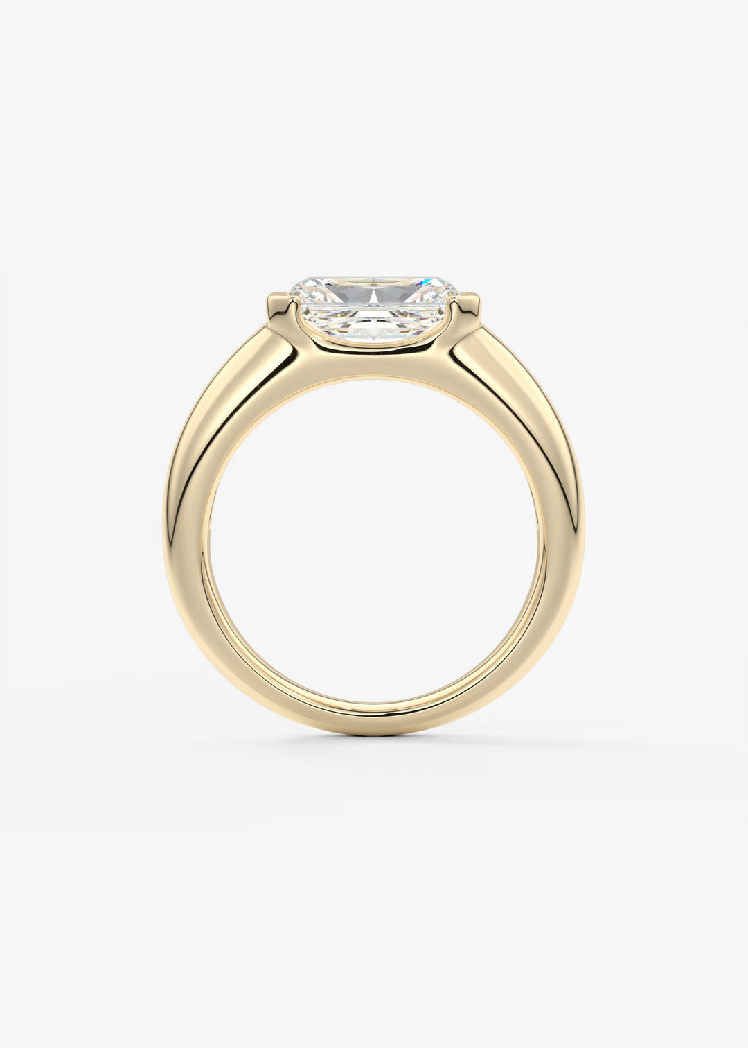 The Lune Horizon Set With A Radiant Lab Diamond #material_gold