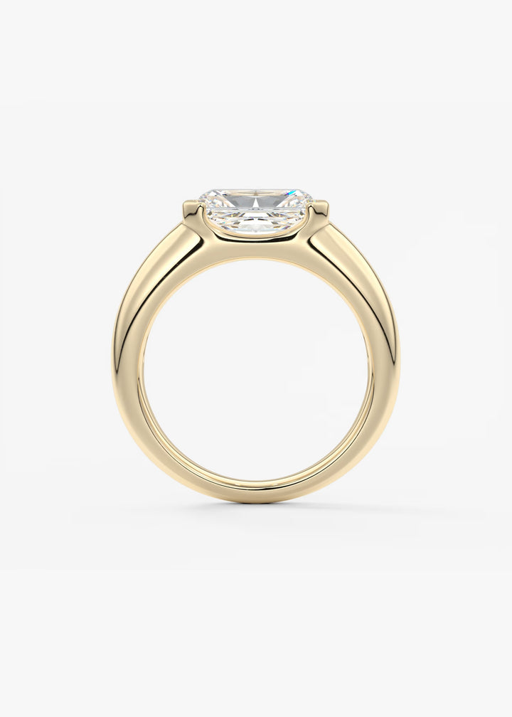 The Lune Horizon Set With A Radiant Lab Diamond #material_gold
