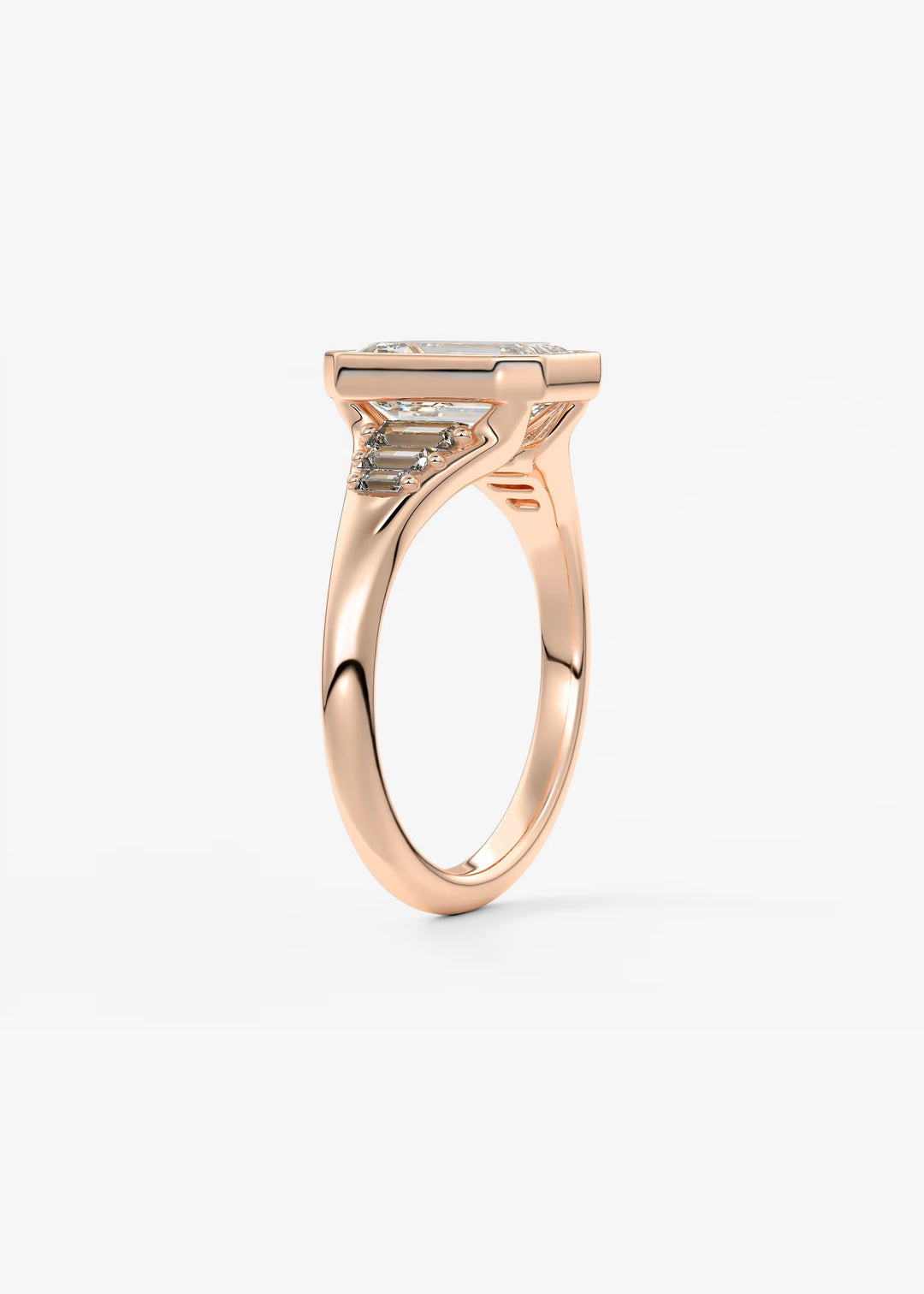 The Solene Set With An Emerald Lab Diamond #material_rose
